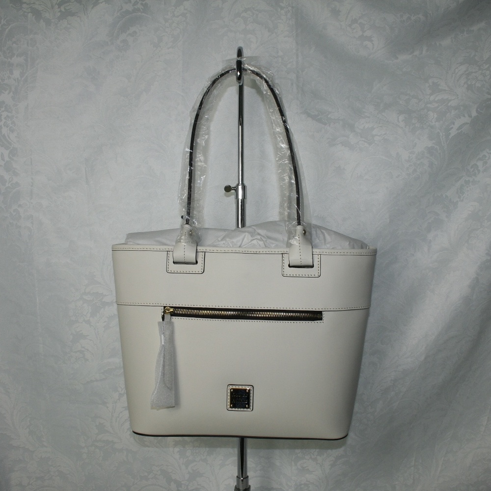 DOONEY AND BOURKE BEACON ZIP TOP TOTE BONE LEATHER